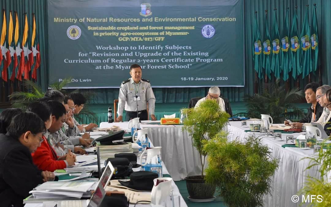 SLM project supports the workshop on review and upgrade of the curriculum of regular 2-year certificate training program of Myanmar Forest School-Pyin Oo Lwin