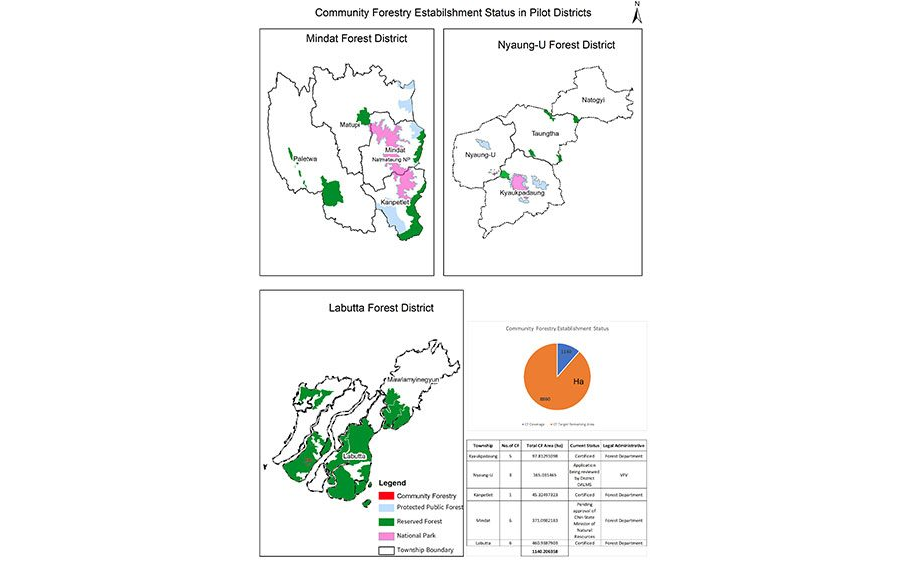Community forestry establishment status in pilot districts