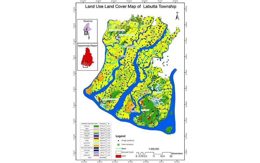 Land use land cover map of Labutta township