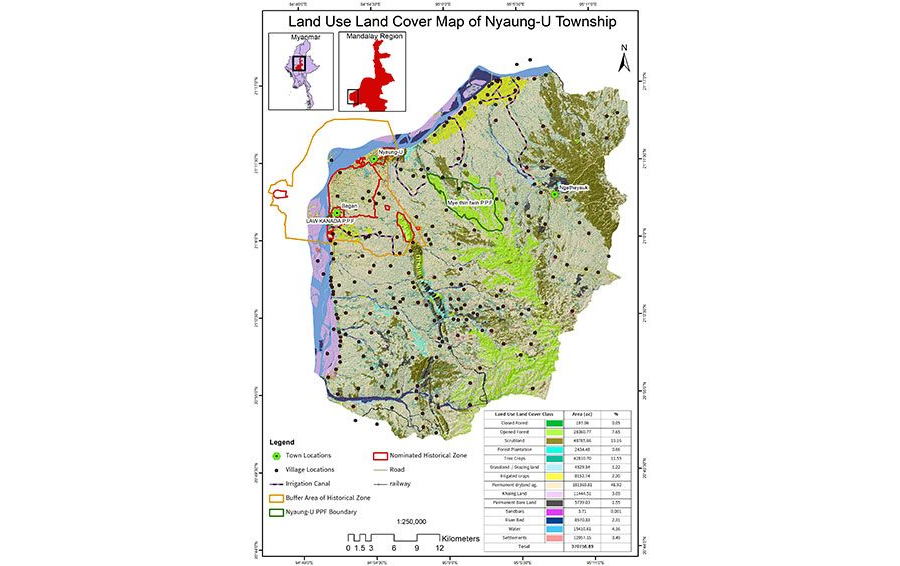 Land use land cover map of Nyaung U township
