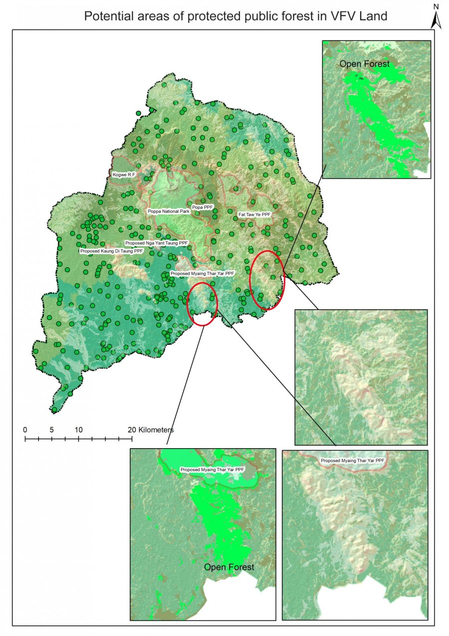 Potential areas of protected public forest in VFV Land