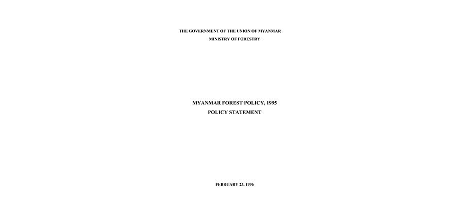 Myanmar Forest Policy (1995)
